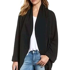 JAMES PERSE French Terry Open Draped Heavy Shawl Collar Cardigan Jacket